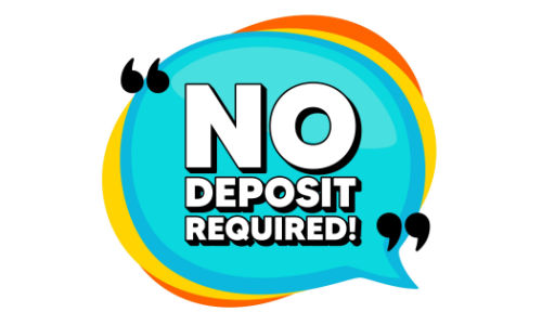 A blue speech bubble with the words 'No Deposit Required!' in quotes, isolated on a white background