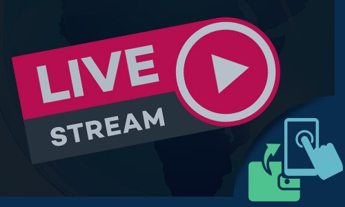 icon that says Live Streaming with a forward sign