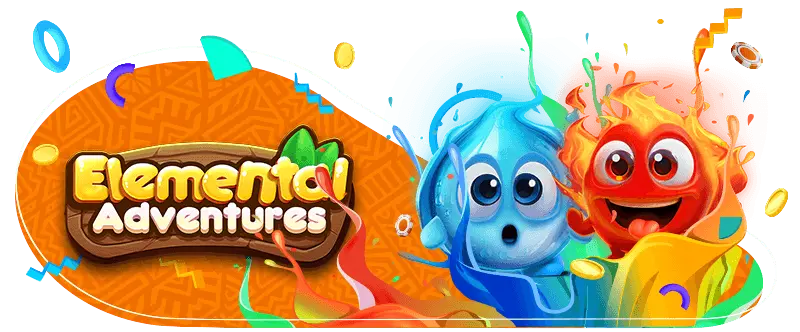 Thunderbolt Elemental Adventures online slot game banner with animated elements