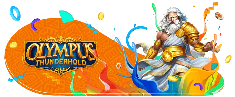 Olympus ThunderHold slot game banner with Zeus and lightning theme at Thunderbolt Casino