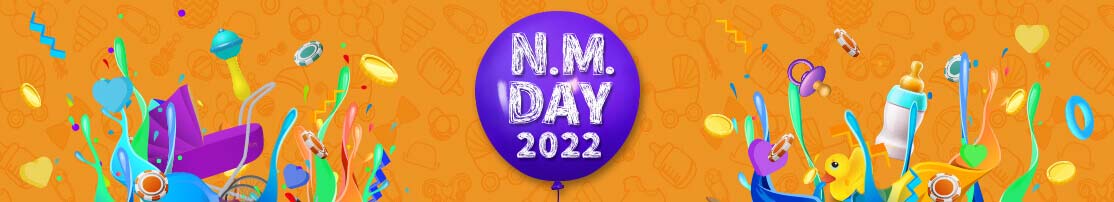 N.M Day 2022 balloon, baby bottle, pram