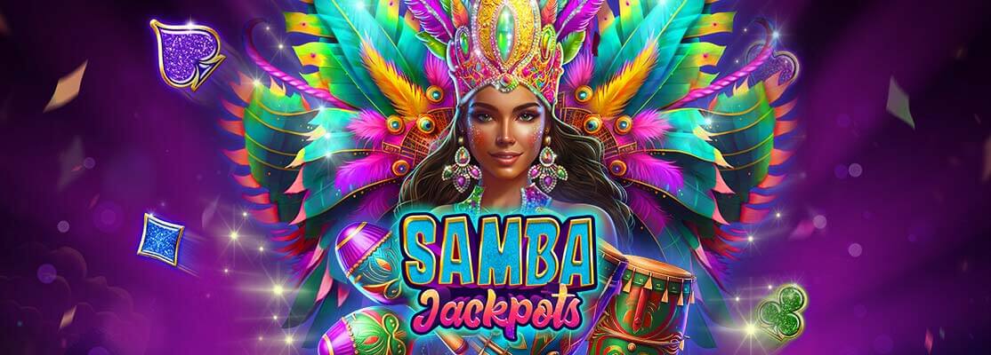 Rio Carnvial Dancer with colourful headress, Samba Jackpots 