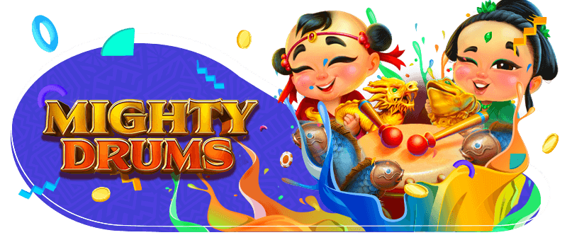 new far east style slot game, paired fish, chinese dragon, chinese drum  