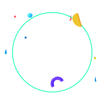 Litecoin logo, transparent background. flying elements, round turquoise border