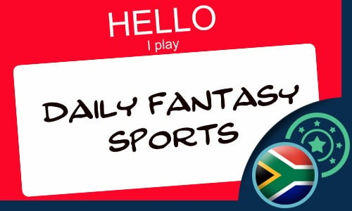 a name sticker saying "Hello, I play Daily Fantasy Sports"